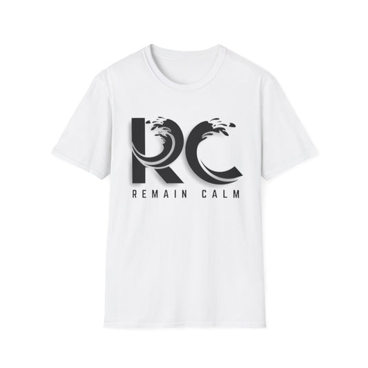 Remain Calm RC Graphic T-Shirt – Minimalist Wave Logo Tee